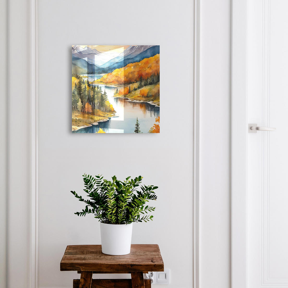 SCHLÜSSELBOX Schwarz 30x30 cm- Türöffnung nach rechts - Bergherbst - Orange, Metall (30/30/5cm) - TULUP