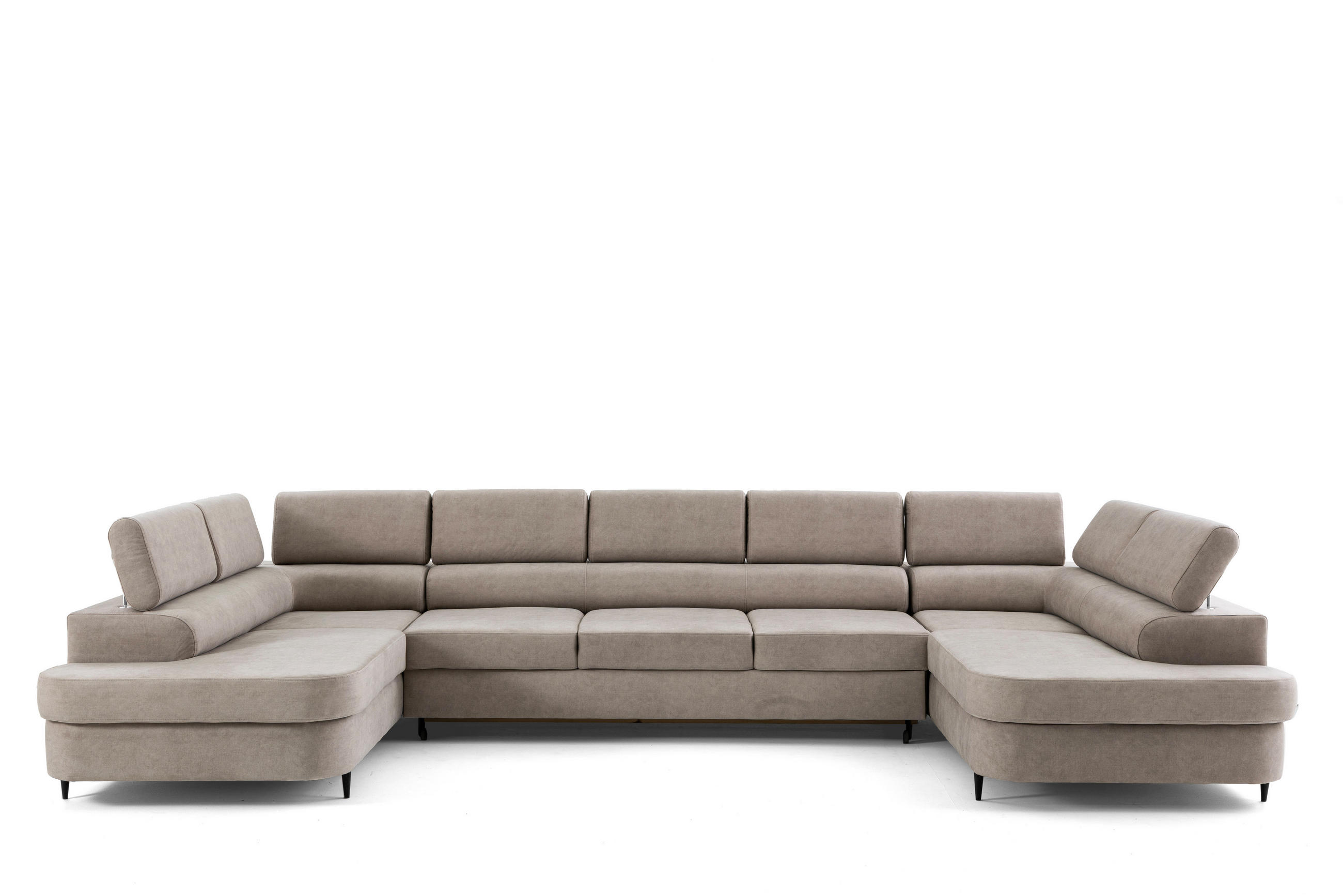 ECKSOFA U-Form PRIAM MAXI U2 XXL Ecksofa U-form 400 cm mit Schlaffunktion, 2 Bettkästen & Kopfteilverstellung Beige - Beige, Holz/Textil (400/91/203cm) - Muffo