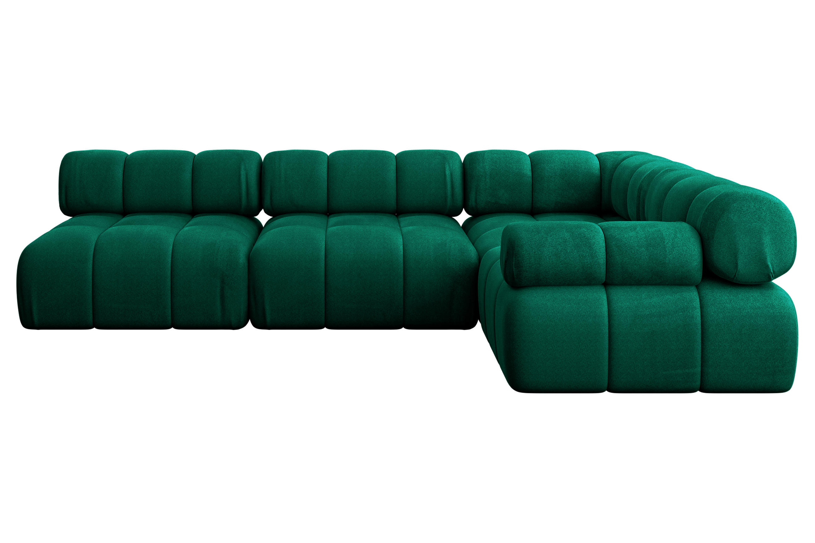 ECKSOFA modulares Sofa Mende-L2 - 285x190x70 cm Dunkelgrün Velours - Dunkelgrün, Holzwerkstoff/Textil (285/190cm) - ALTDECOR