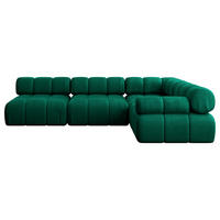 ECKSOFA modulares Sofa Mende-L2 - 285x190x70 cm Dunkelgrün Velours - Dunkelgrün, Holzwerkstoff/Textil (285/190cm) - ALTDECOR