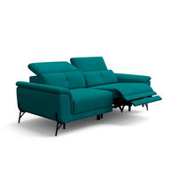 SOFA RELAX AVENA 3-Sitzer, dunkelgrüner Veloursstoff - Dunkelgrün/Schwarz, Holz/Textil (204/80/108cm) - Wozimo