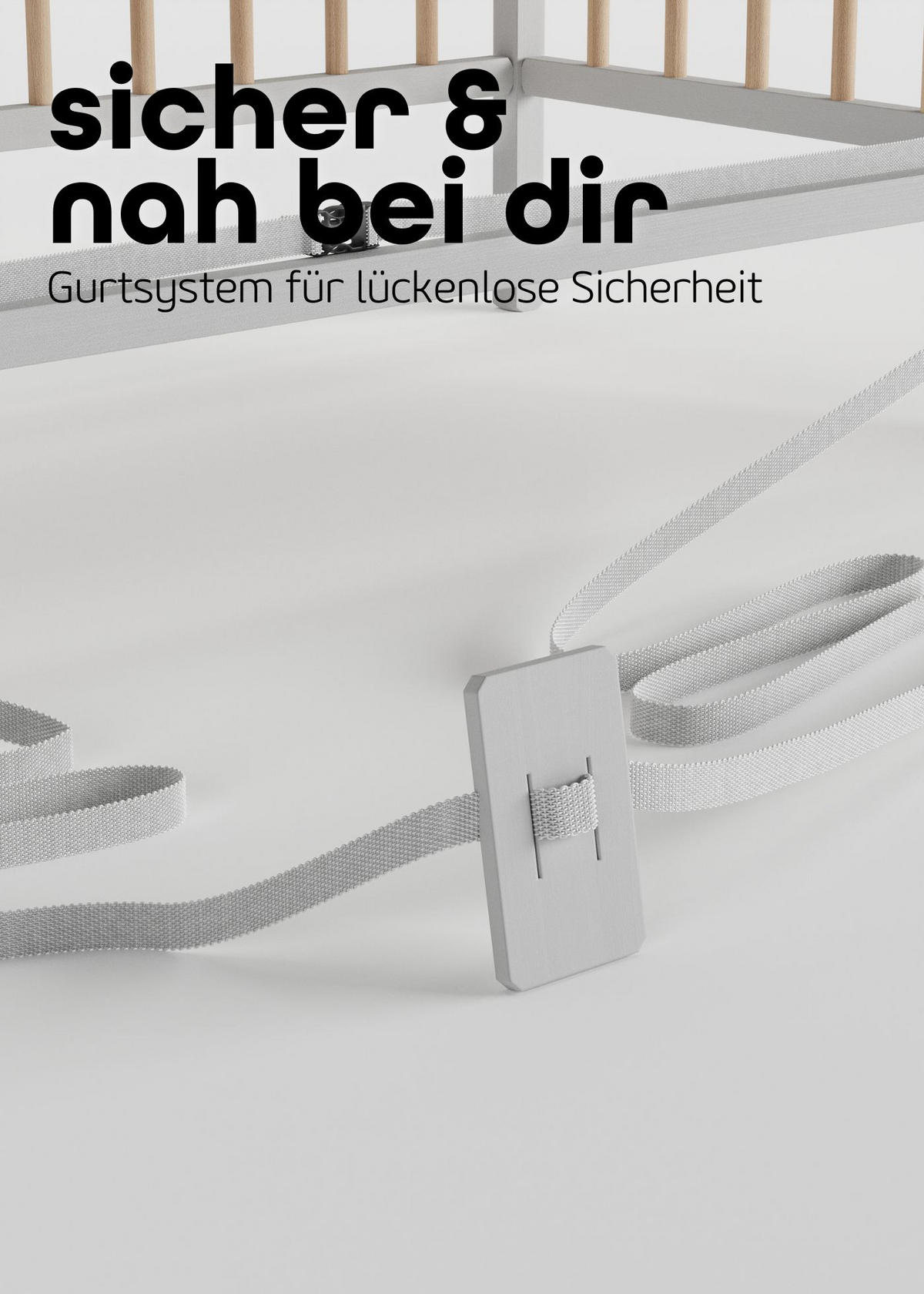 BEISTELLBETT mit Umbauseite - weiß/natur - Dreamy 4 in 1 Bett - Weiß/Naturfarben, Holz (120/90/60cm) - Sämann – make a difference.