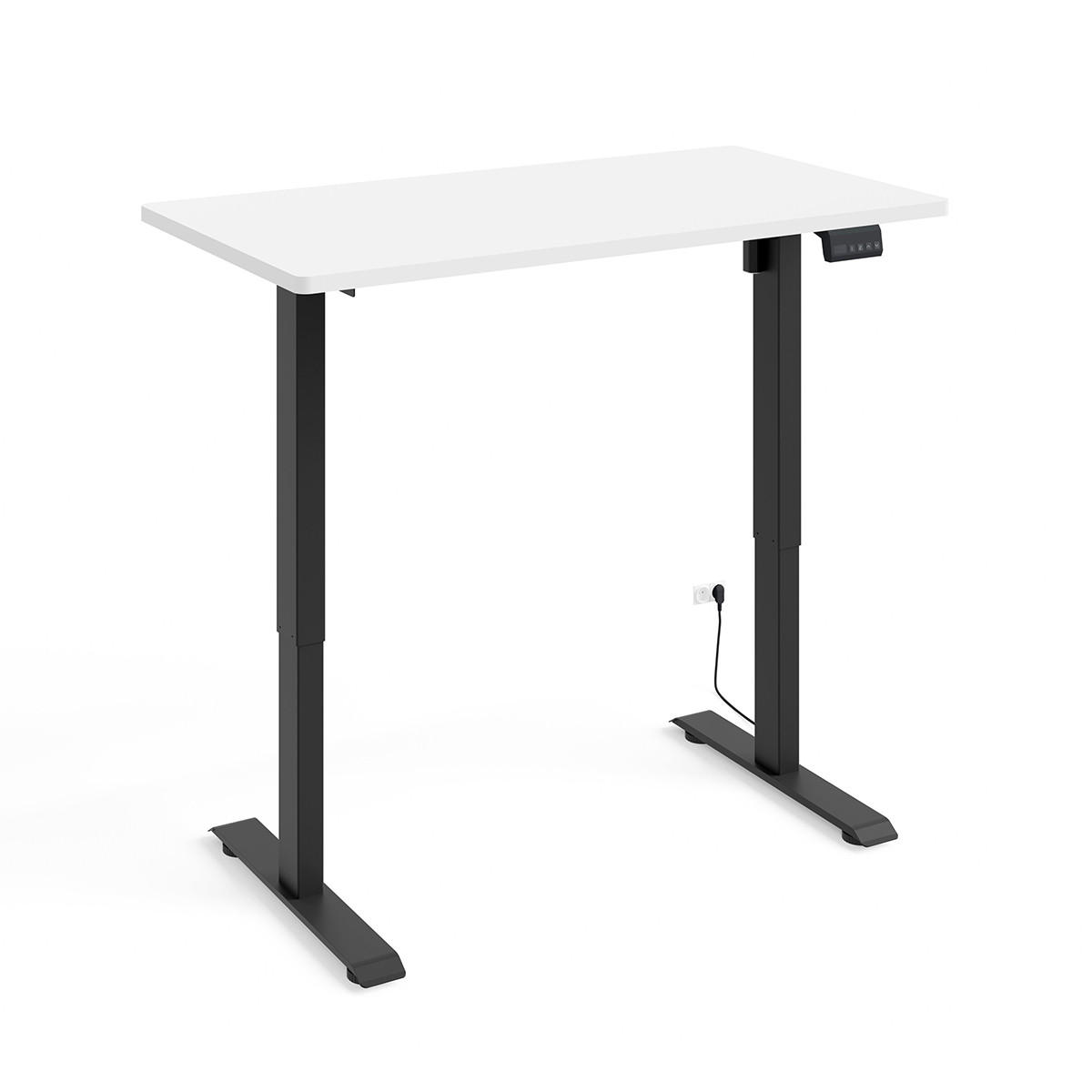 SCHREIBTISCH Ergo Mattweiß und Schwarz - Weiß, Holzwerkstoff (65/120/73cm) - Petits-meubles