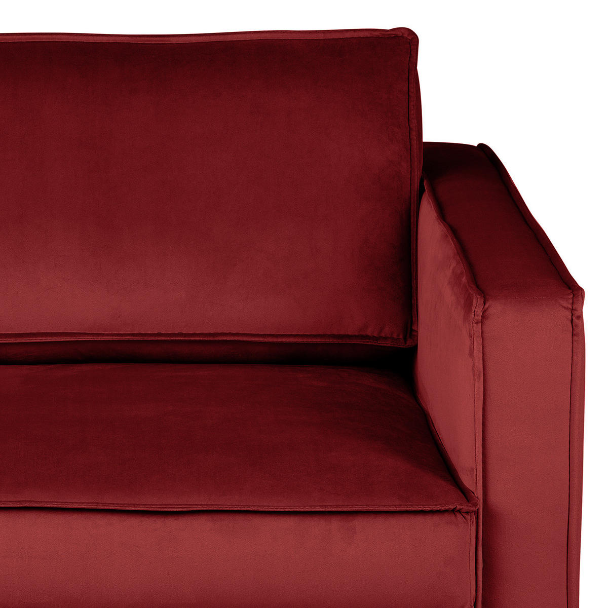 XL SESSEL - Bordeaux/Schwarz, Textil/Metall (117/81/96cm) - home24