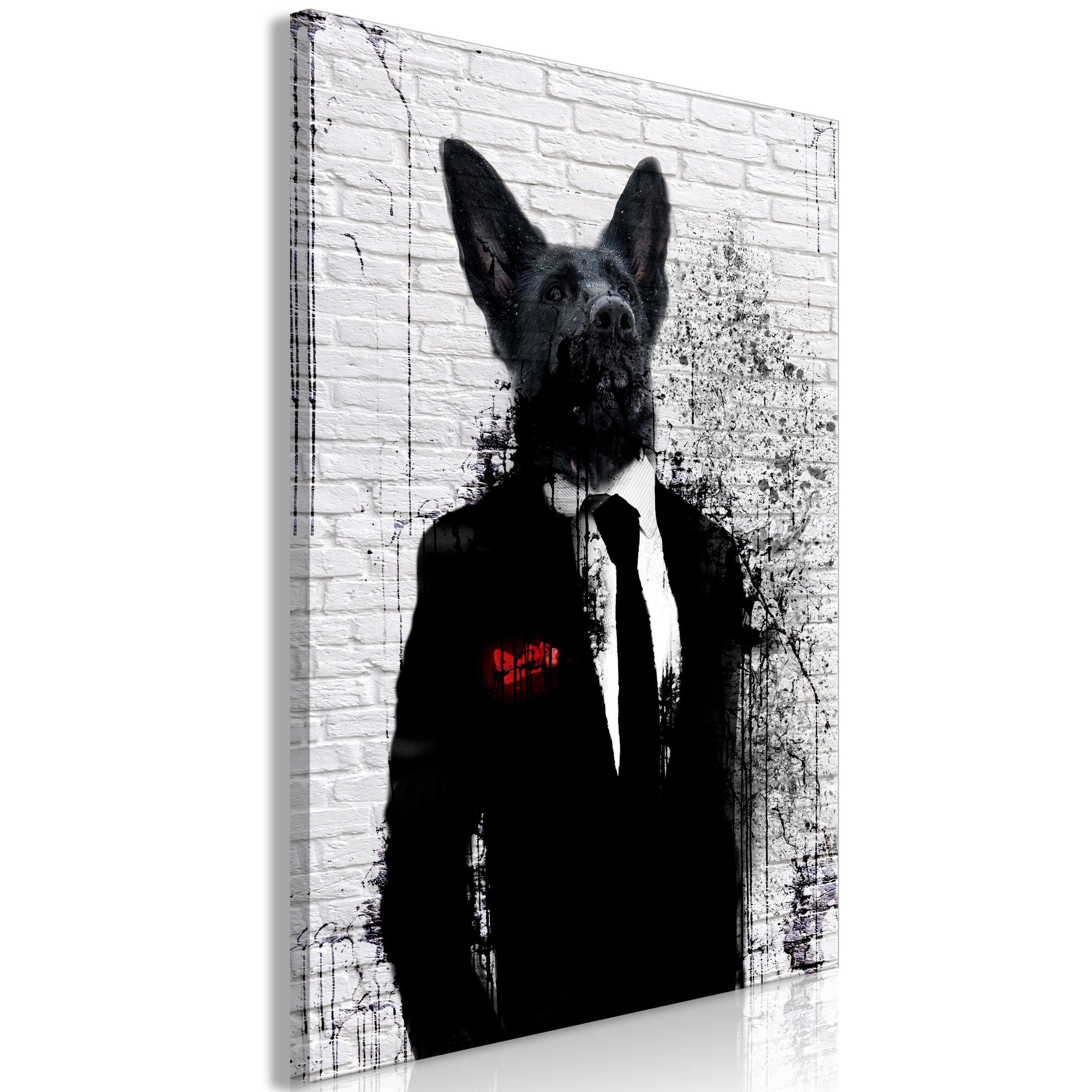 KUNSTDRUCK Schwarz-Weiß 60/90 cm - Rot/Schwarz, Textil (60/90cm) - KUNSTLOFT