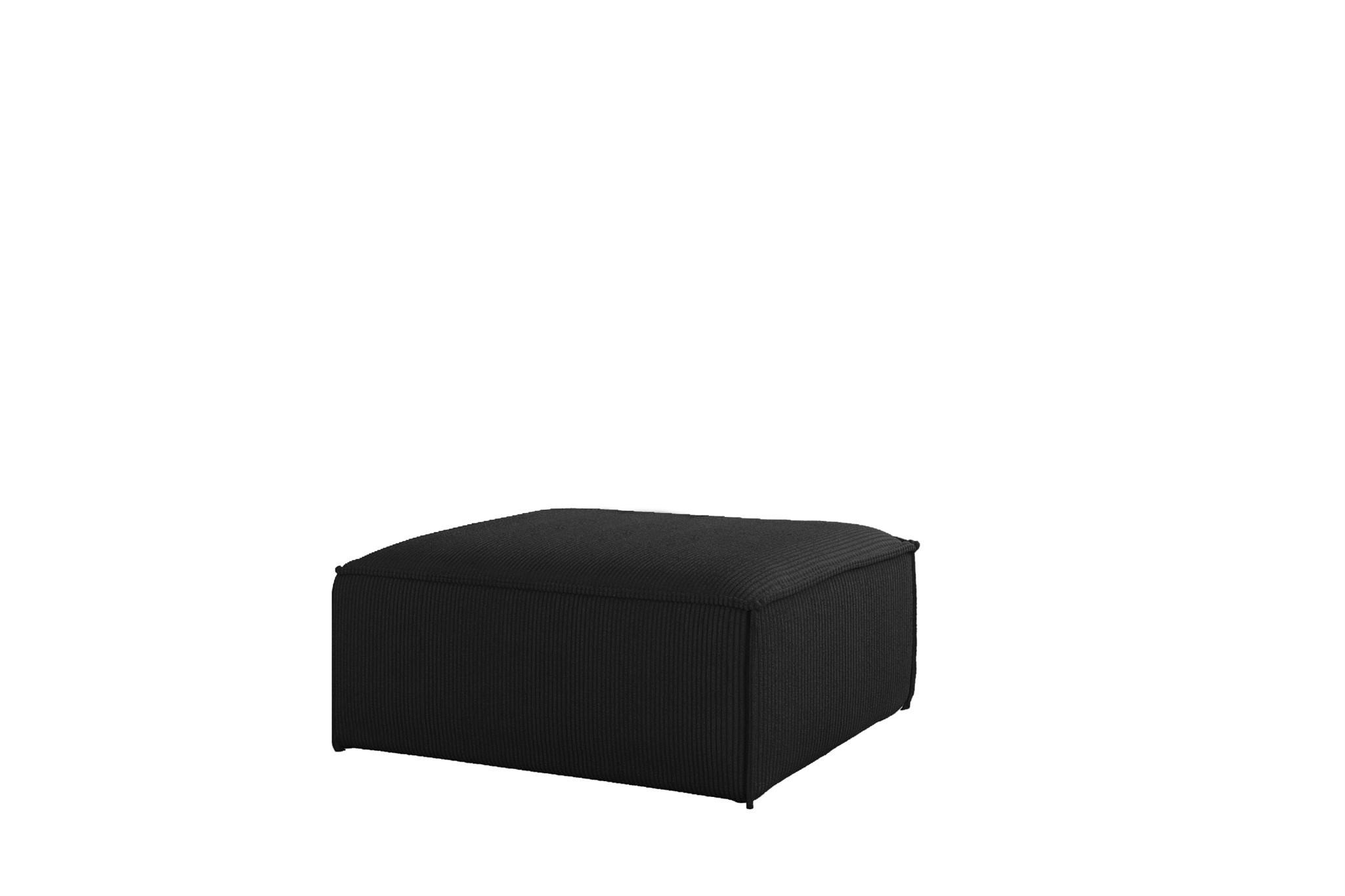 POLSTERHOCKER Celes Premium In Scala - Schwarz, Holzwerkstoff/Textil (105/40/105cm) - Fun Möbel