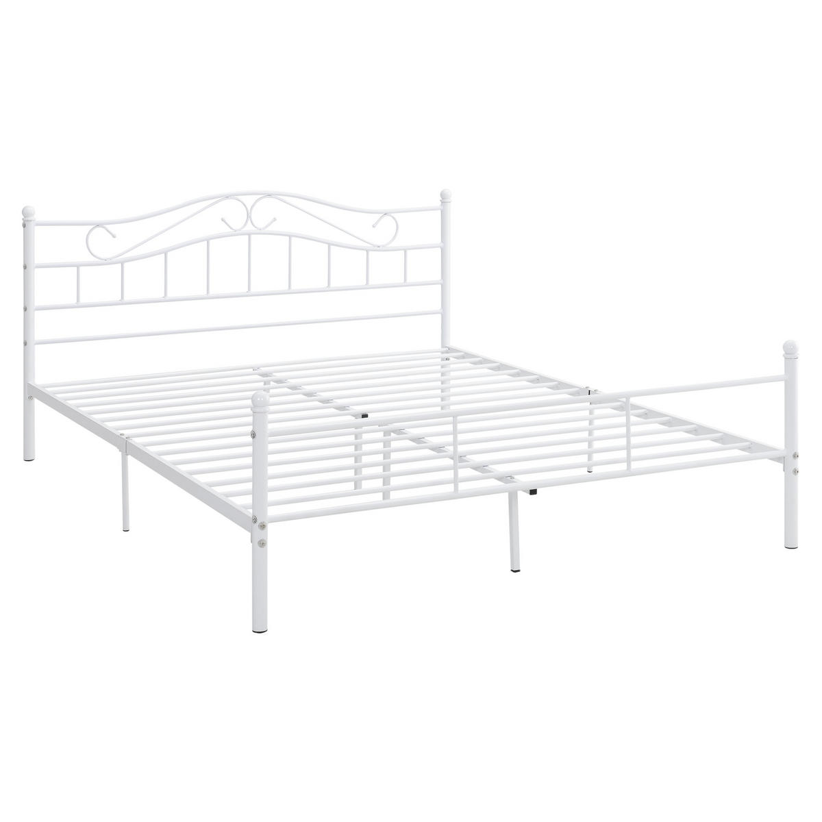 METALLBETT Florenz - Weiß, Metall (140/200cm) - [en.casa]