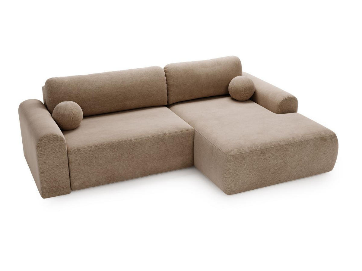 ECKSOFA Savana Braun Links - Braun, Holz/Textil (257/177cm) - Graingold
