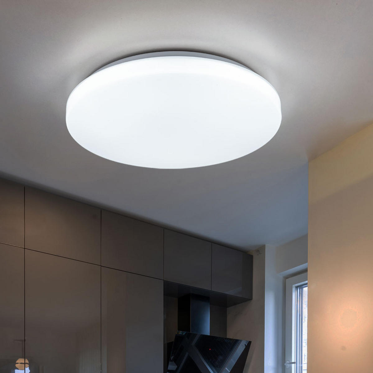 LED DECKENLEUCHTE Kunststoff Weiß 35 cm - Weiß, Kunststoff (35/35/5.5cm)