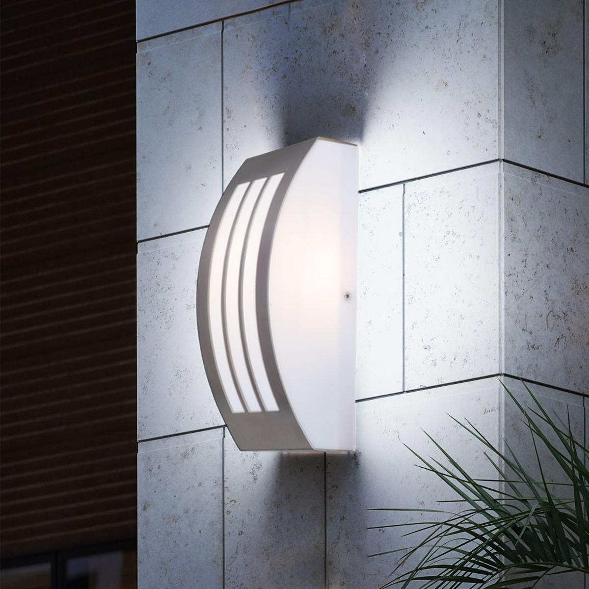 LED AUSSEN-WANDLEUCHTE Edelstahl Silber - Silberfarben, Metall (25/9/25cm)