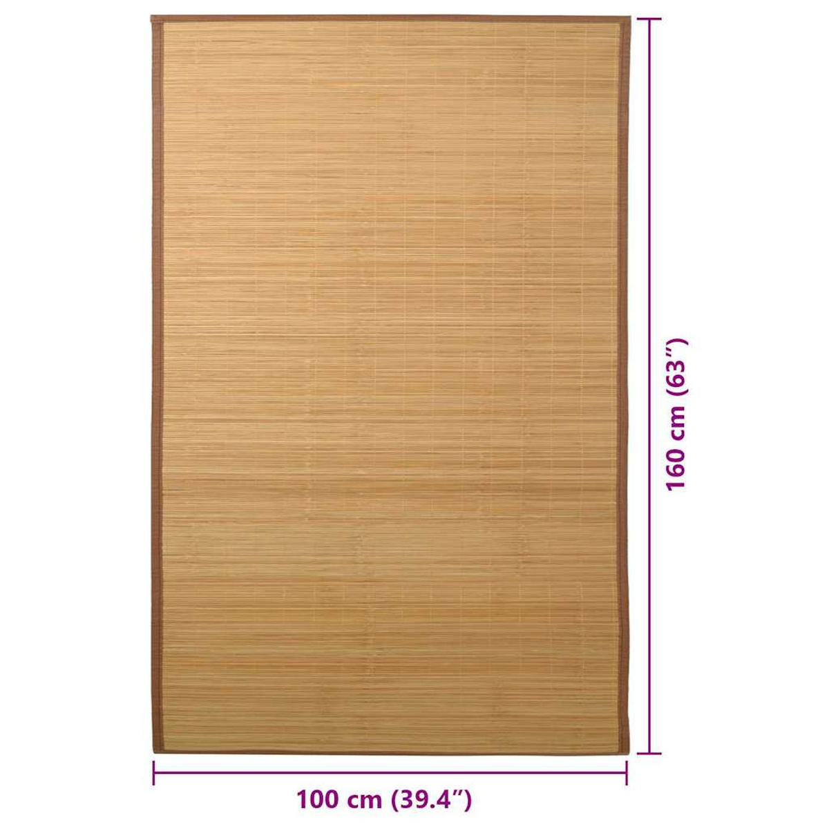 TEPPICH Bambus 100/160 Cm Braun - Braun, Holz (100/160cm) - vidaXL