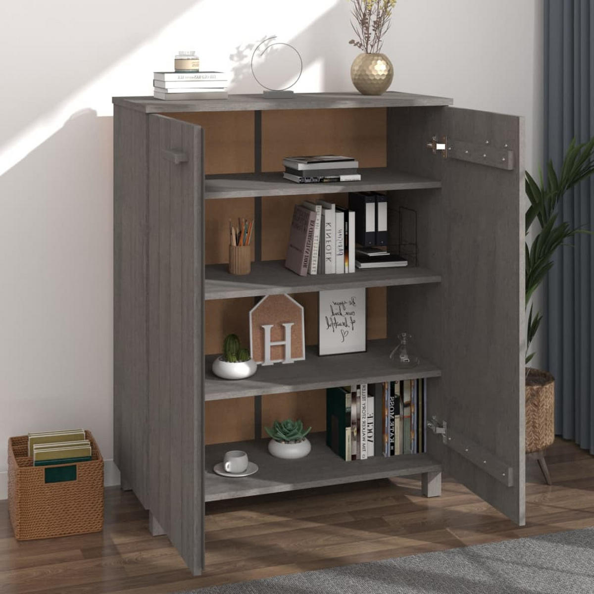 SCHUHSCHRANK Garcia 85/40/108 cm - Grau, Holzwerkstoff (85/108/40cm) - Nettlife