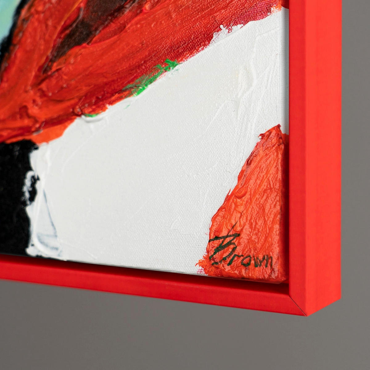 GEMÄLDE Flug der Reitkunst Schattenfugenrahmen Rot 120x80 cm - Rot, Holz (120/80cm) - YS-art gallery