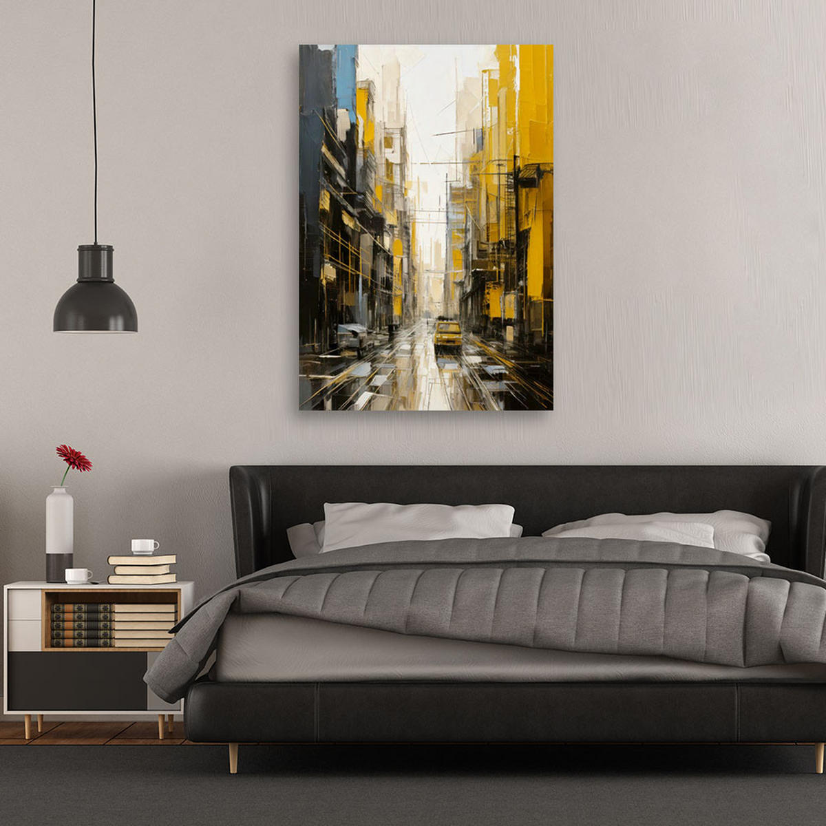 LEINWANDBILD Abstraktion 70x100cm - Gelb, Textil (70/100cm) - Feeby