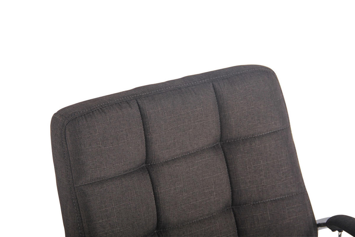 DREHSTUHL Stoff dunkelgrau - Chromfarben/Dunkelgrau, Textil/Metall (56/94/62cm) - CLP