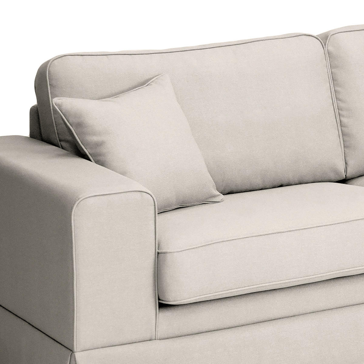 ECKSOFA mit Husse - Longchair, Webstoff - Hellgrau/Schwarz, Kunststoff/Textil (300/165cm) - home24