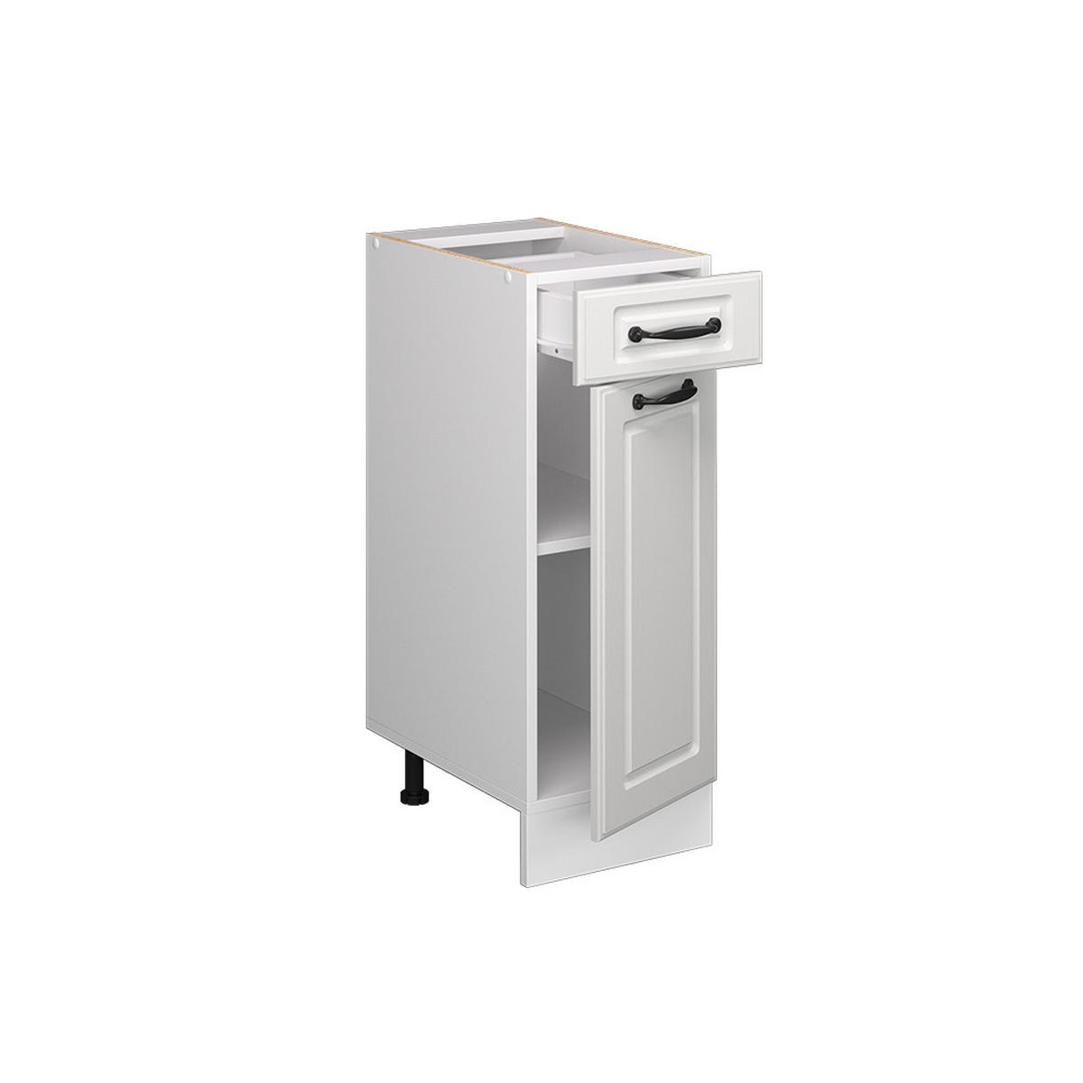 KÜCHENUNTERSCHRANK R-Line Weiß Landhaus 30 cm, AP Anthrazit - Weiß, Holzwerkstoff (30/81.6/60cm) - Vicco