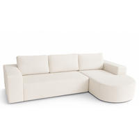 ECKSOFA Ecru Vello Mit Schlaffunktion Rechts Stoff Boucle - Ecru, Textil (165/270cm) - Sepro Meble