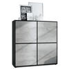 HIGHBOARD Cuba Türen in Beton Oxid Optik - Hellgrau, Holzwerkstoff (104/105.5/35.5cm) - Vladon
