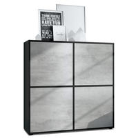 HIGHBOARD Cuba Türen in Beton Oxid Optik - Hellgrau, Holzwerkstoff (104/105.5/35.5cm) - Vladon