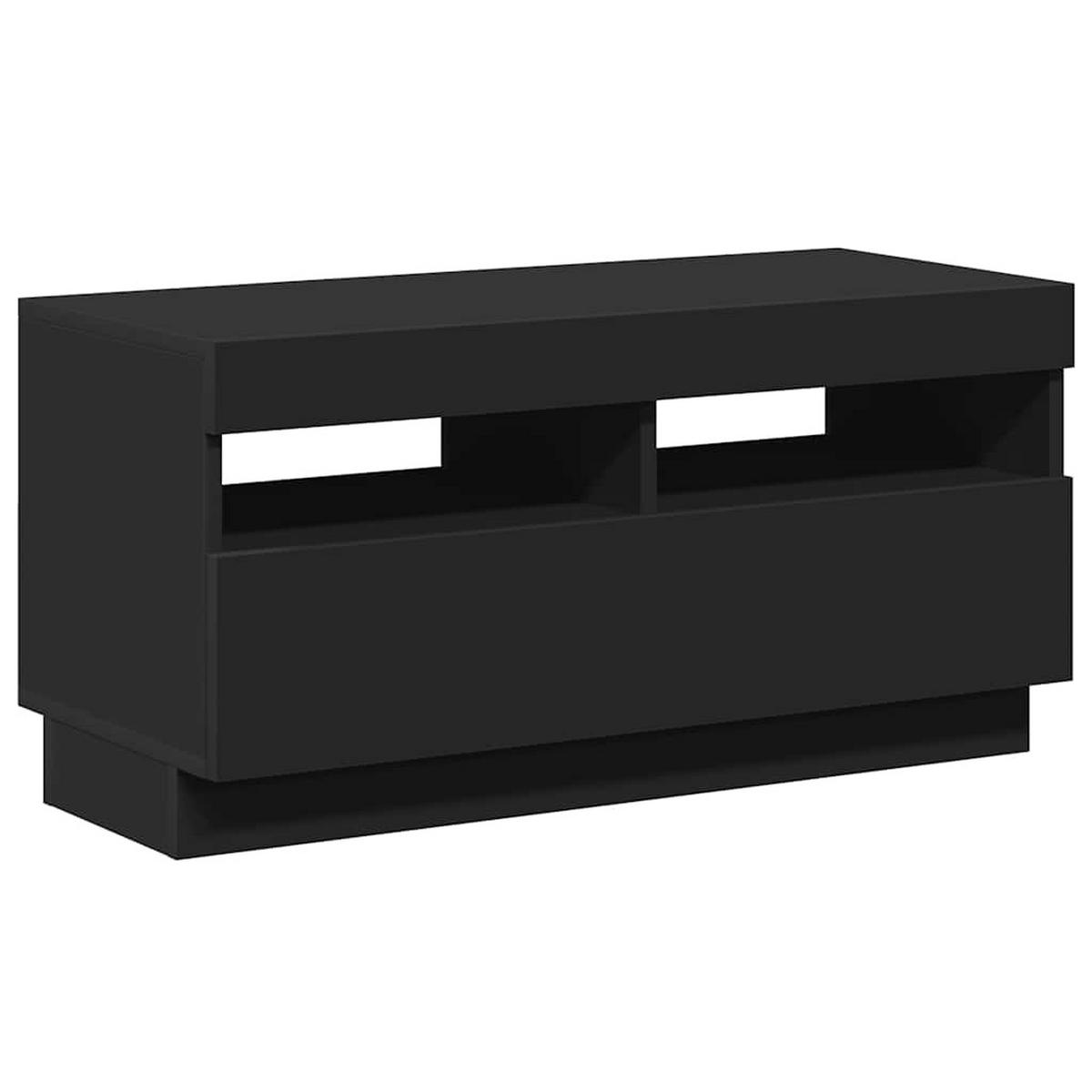 TV-SCHRANK Mit Led-Leuchten Schwarz 80/35/40 Cm - Schwarz, Holzwerkstoff (35/48/120cm) - vidaXL