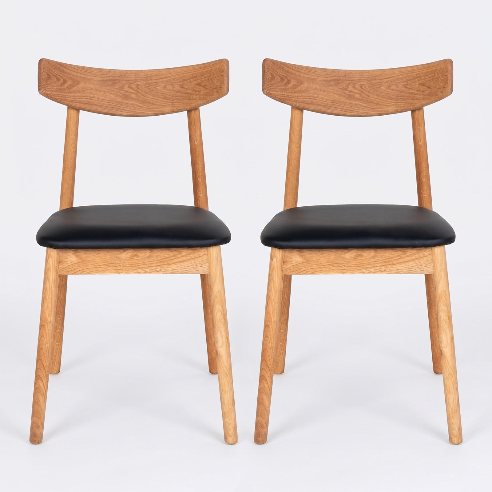 MATSTOL Nemi 2-pack 48 x 55 x 81 cm – ek/svart - Bokfärgad/Svart, Bokträ/Trä (48/81/55cm) - ebuy24
