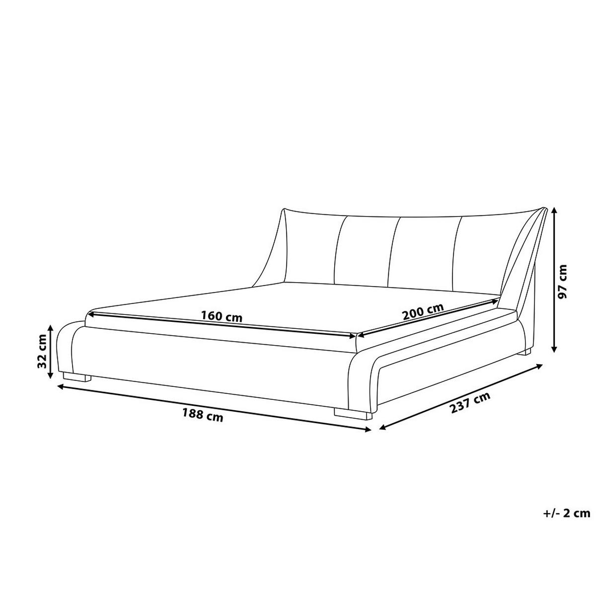 WASSERBETT 160/200cm Hellgrau Nantes - Hellgrau, Textil (160/200cm) - Beliani