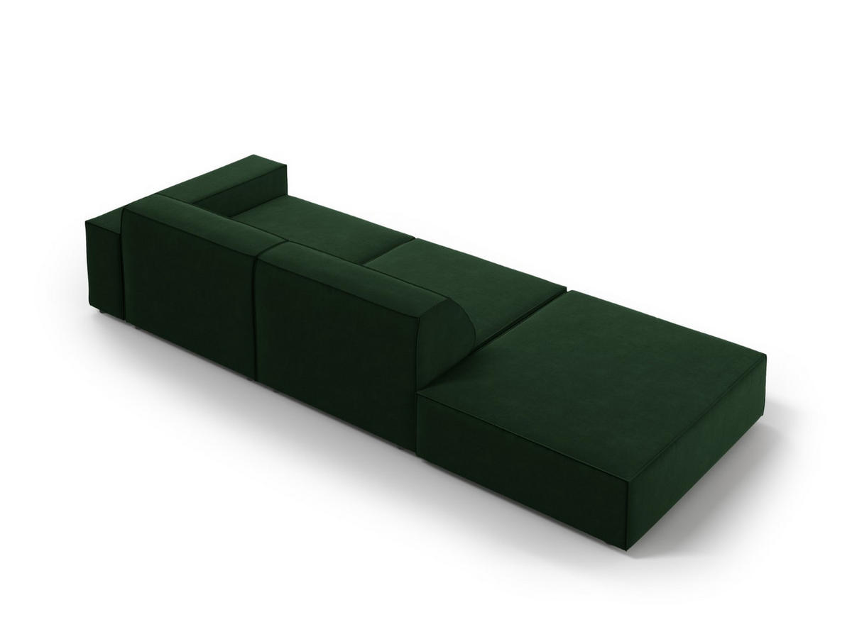 SOFA Jodie aus Samt flaschengrün 3 Sitzplätze - Dunkelgrün, Textil (262/70/102cm) - Micadoni