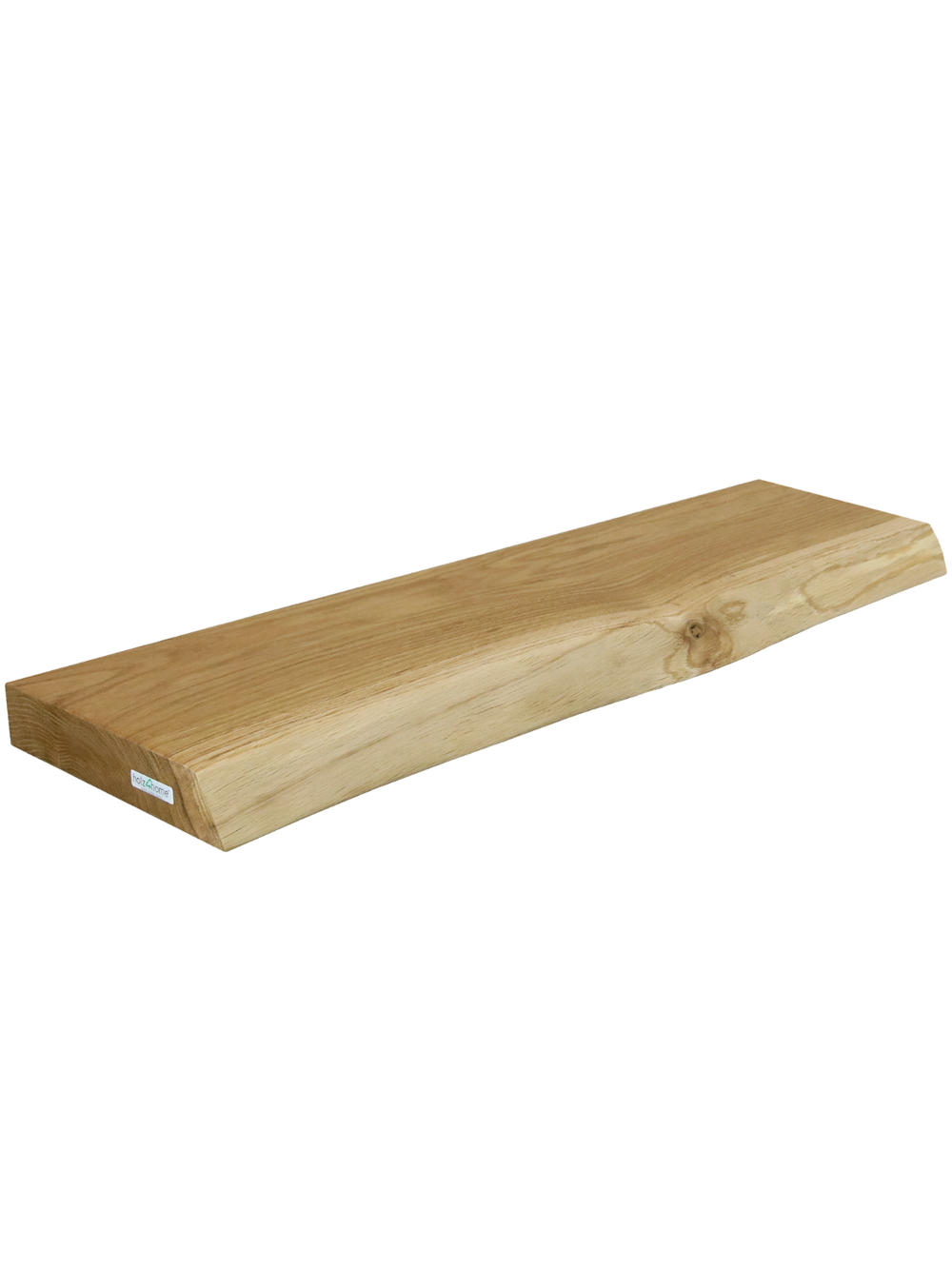 WANDREGAL schwebend mit Baumkante - Eichefarben, Holz (70/4/22cm) - holz4home