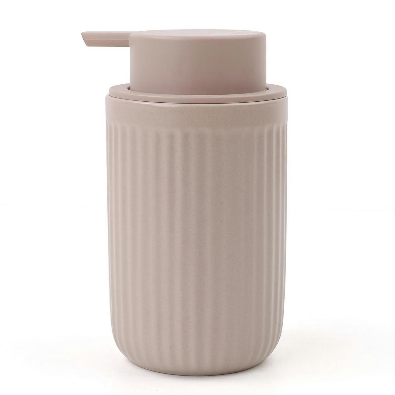 SEIFENSPENDER Keramik 350ml Streifen Khaki - Olivgrün, Keramik (8/14/8cm)