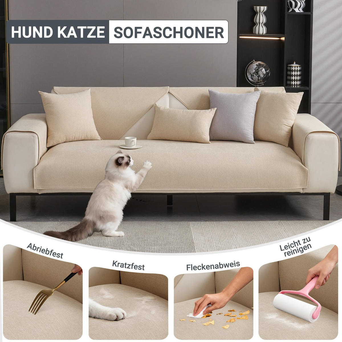 SOFAÜBERWURF Beige 90 x 180 cm 1 Stück - Beige, Textil (90/180cm) - Kaket