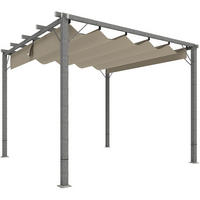 PERGOLA ca. 3x3m, Grau - Grau, Metall (296/232/299cm) - Outsunny