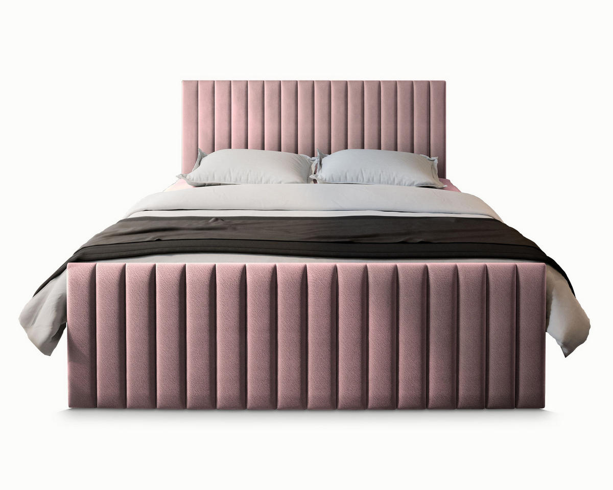 POSTEL BOXSPRING ARION 160x200 cm, s matrací a úložným prostorem, starorůžová - starorůžová, kompozitní dřevo/textil (160/200cm) - MASSENO