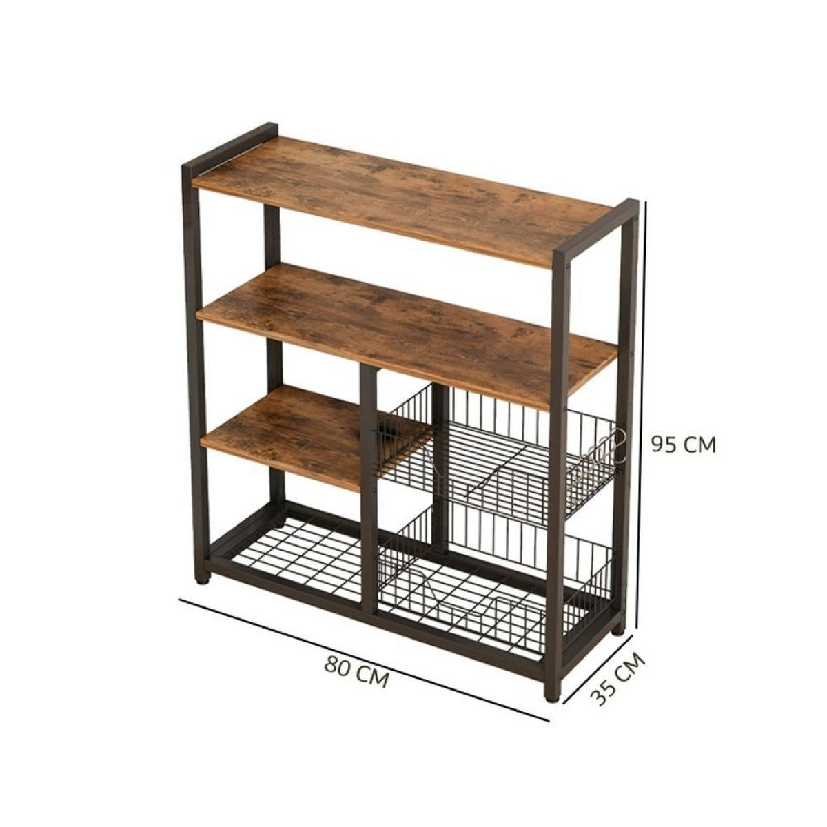 KÜCHENSCHRANK, braun 80/35/95 cm - Braun, Holzwerkstoff (80/95/35cm)