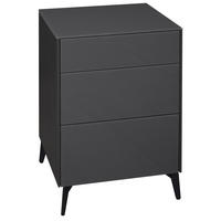 KOMMODE Elfi 52x42x78 Hochglanz Anthrazit/Glas Anthrazit - Anthrazit, Holzwerkstoff (52/78/42cm) - 58aufmkessel