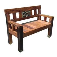 GARTENBANK Mikko 2-Sitzer Terrassenbank - Dunkelbraun, Holz (120/90/55cm) - DELUKE