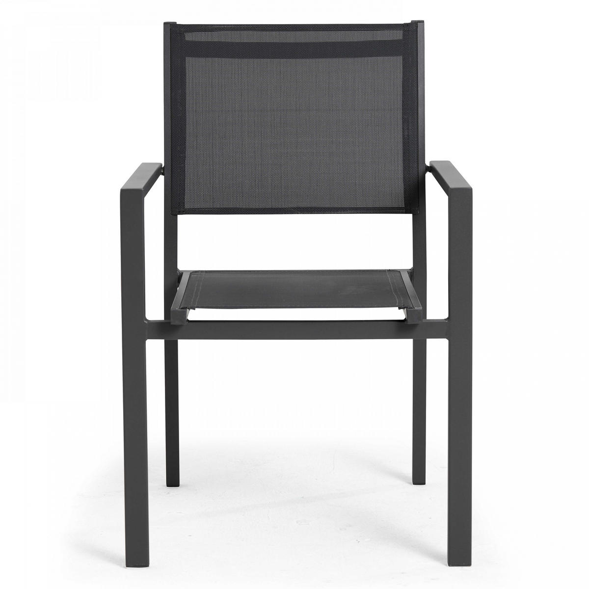 GARTENSTUHL 2-tlg., Grau - Grau, Metall (57/90/55cm) - Oviala