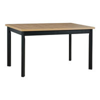 ESSTISCH Modena 1 M P, 140/80 cm, - Schwarz/Eiche Artisan, Holz (80/140/78cm) - Leaf Design