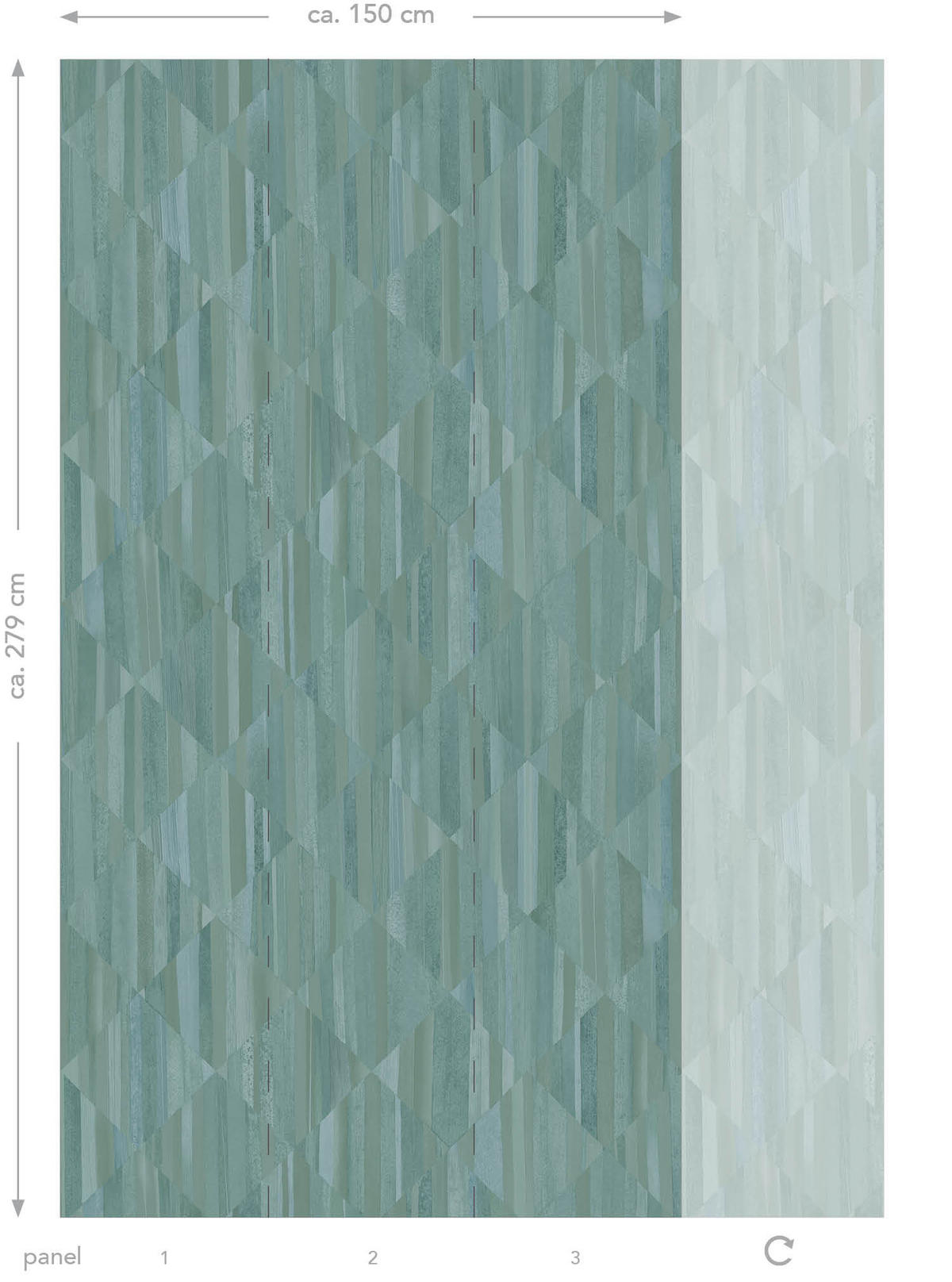 FOTOTAPETE 3D Holzoptik 150 x 279 cm - Grün, Papier (150/279cm) - Origin Wallcoverings