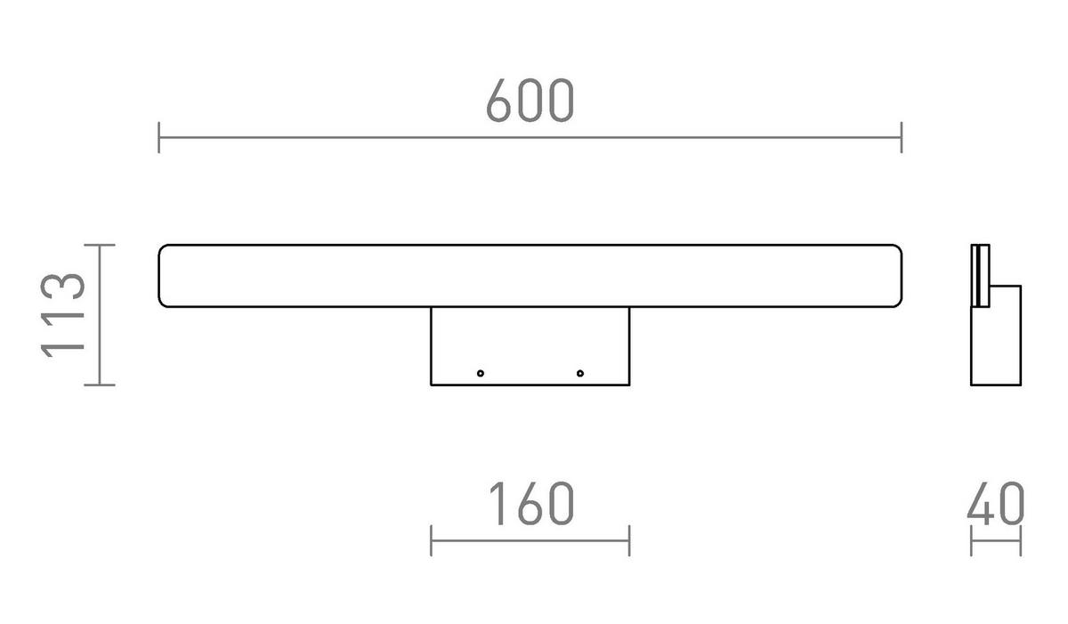 WANDLEUCHTE MAREA 60 Weiß 18 W IP44 - Weiß, Metall (115/4/60cm) - Rendl