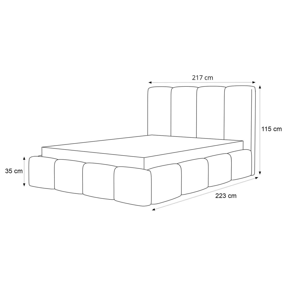 POLSTERBETT LANDARE 200x200 cm Silbergrau Samt (Stoff Melody) - mit Bettkasten und Lattenrost - Silberfarben, Holzwerkstoff/Textil (200/200cm) - Ravio