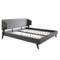 BETT Bett aus grauem Stoff 211/220/95 cm - Grau, Textil (180/200cm) - ANGEL CERDA