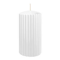 RILLEN KERZEN Weiß 150 x Ø 80 mm, 4 Stück - Weiß, Paraffin (8/15/15cm) - Wiedemann Kerzen
