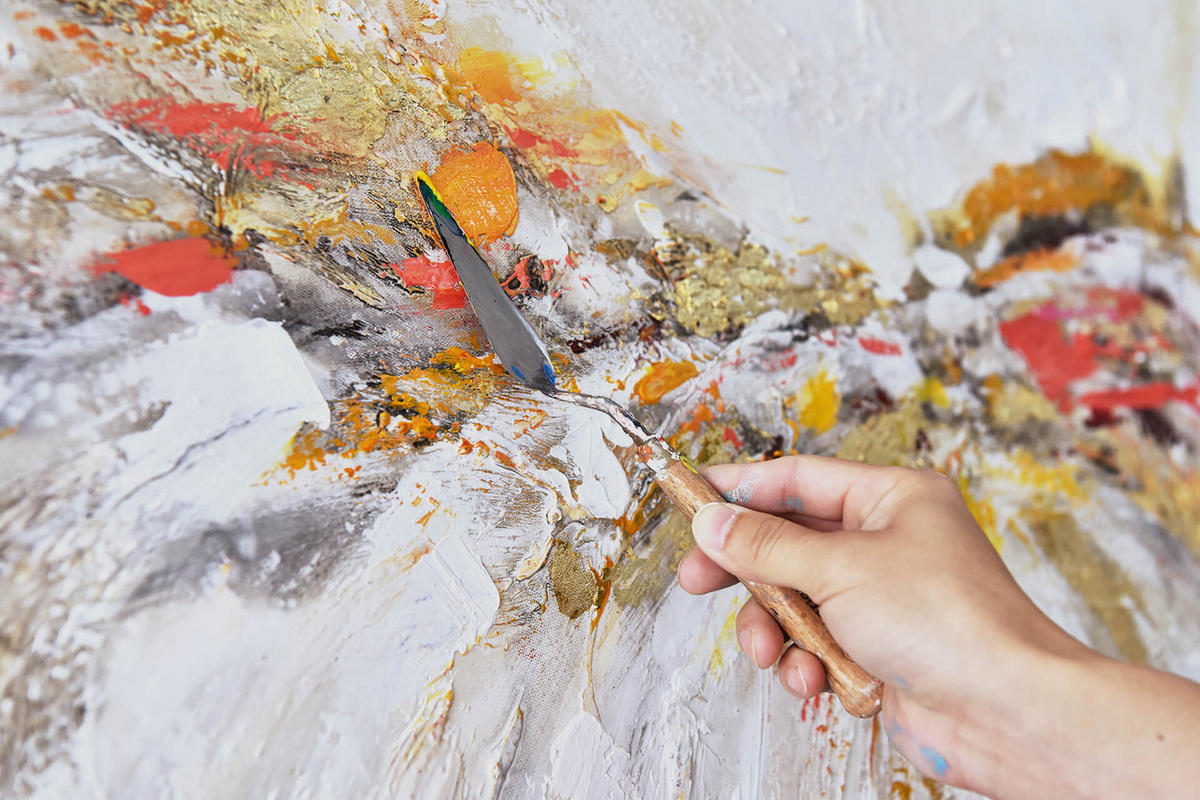 ÖLGEMÄLDE 120/80 cm - Beige/Weiß, Holz/Textil (2.28/80cm) - KUNSTLOFT