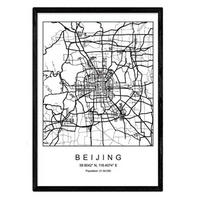 POSTER Peking Stadtkarte – Nordisch A3 Rahmenlos - Klar, Papier (29.7/5/42cm) - Nacnic