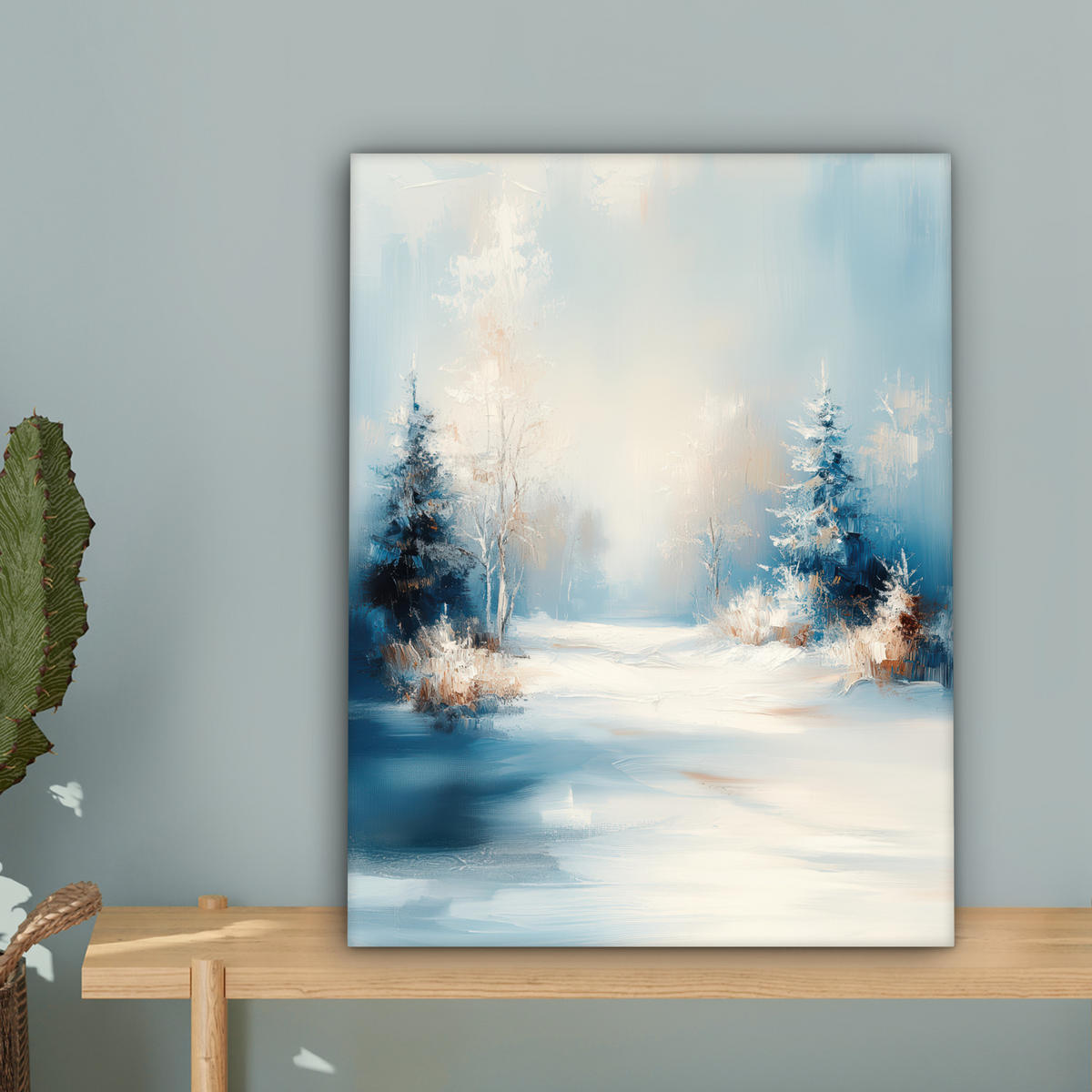 LEINWANDBILD Wald - Winter - Natur - Abstrakt - Schnee 30x40 cm - Weiß, Textil (30/40cm) - MuchoWow
