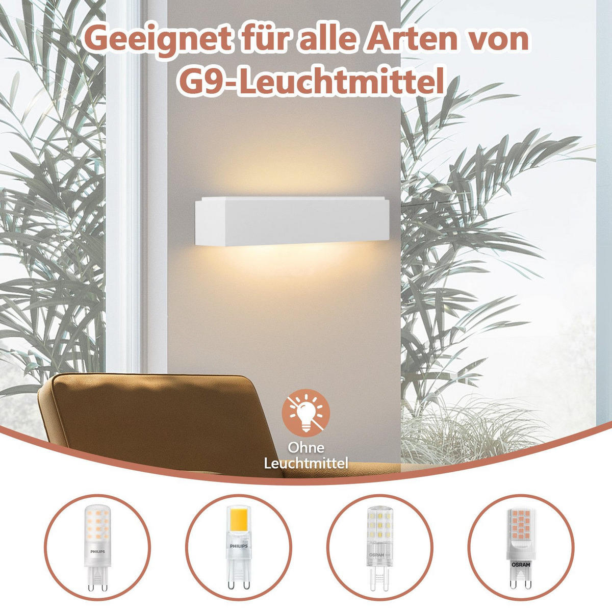 LED - WANDLEUCHTE Seemoran 7.5/8.5/35.5 cm - Weiß, Metall (7.5/8.5/35.5cm) - ZMH