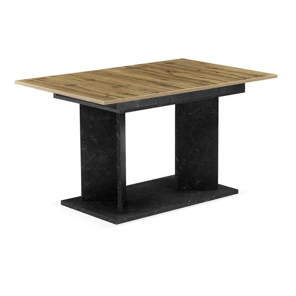 ESSTISCH VIVIAN 120-160/80/76 cm - Eiche Bianco/Anthrazit, Holzwerkstoff (80/120/76cm) - B&D Home