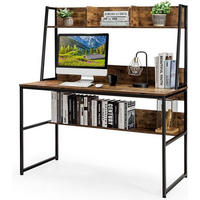 SKRIVBORD 140 cm kaffe - Brun, Trä (57/120/140cm) - COSTWAY