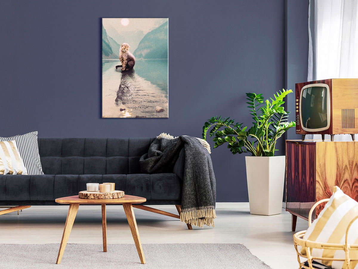 KUNSTDRUCK Beige 40/60 cm - Beige/Grün, Textil (40/60cm) - KUNSTLOFT